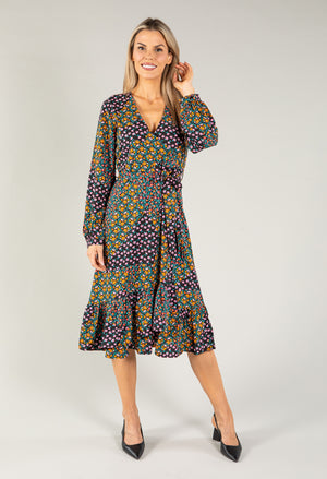 Faux Wrap Style Bloom Dress