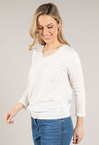 Textured V Neck Top