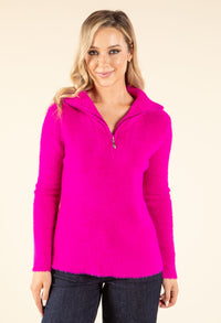 Soufflé Knit Half Zip Jumper