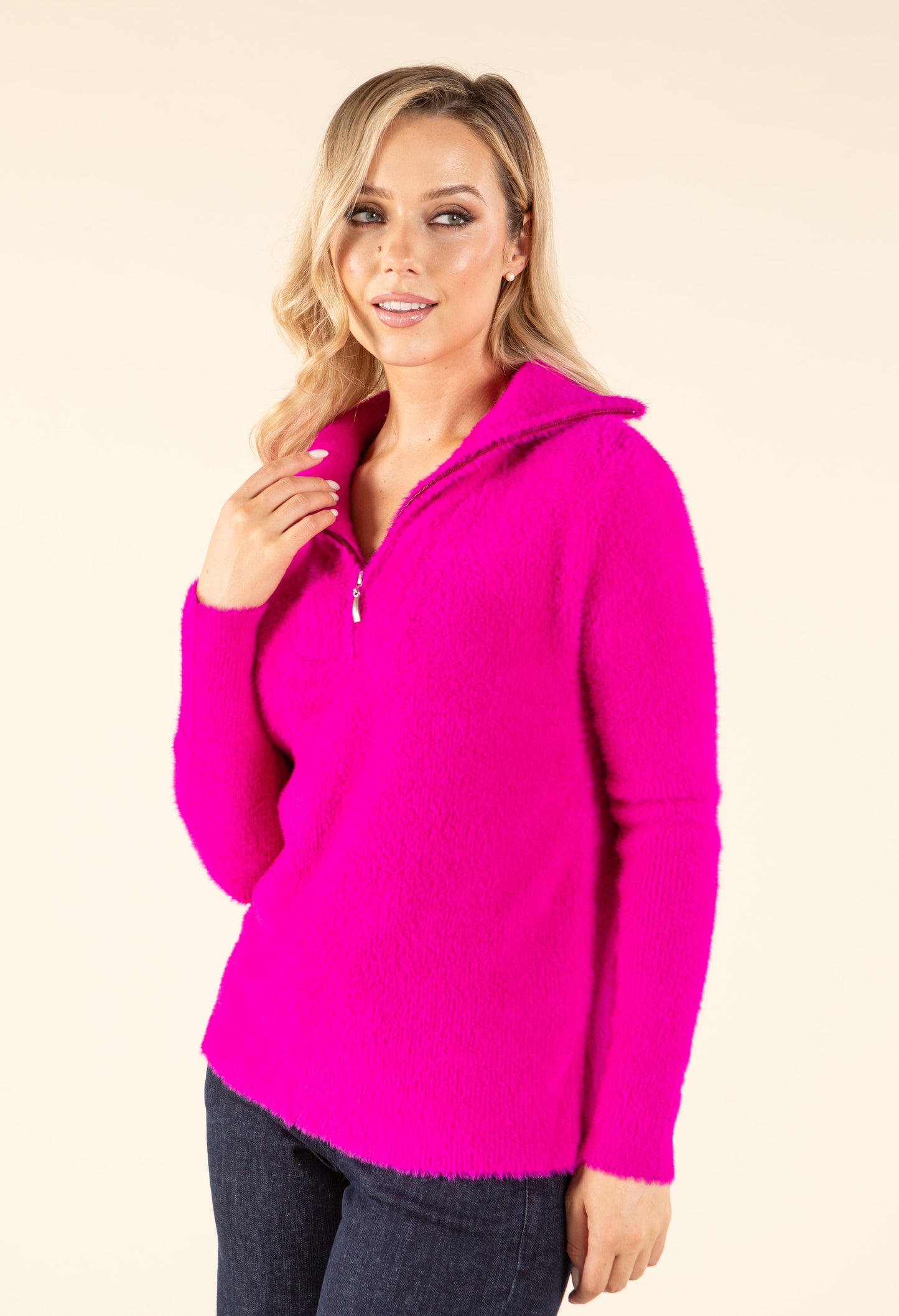 Soufflé Knit Half Zip Jumper