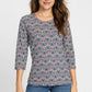 Round Neck Graphic Print Top