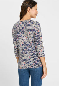 Round Neck Graphic Print Top