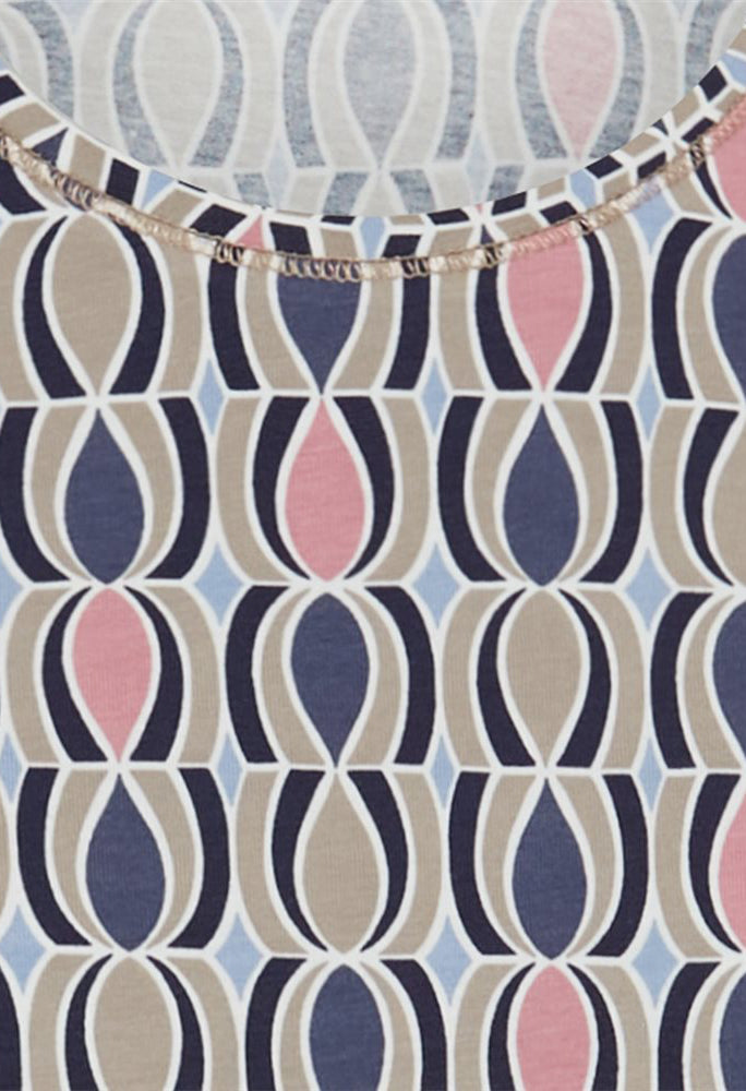 Round Neck Graphic Print Top