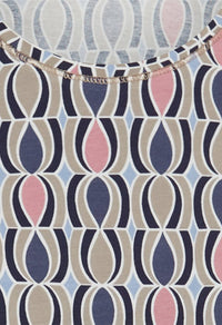 Round Neck Graphic Print Top