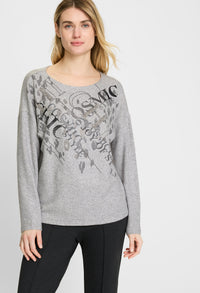 Graphic Front Long Sleeve Top