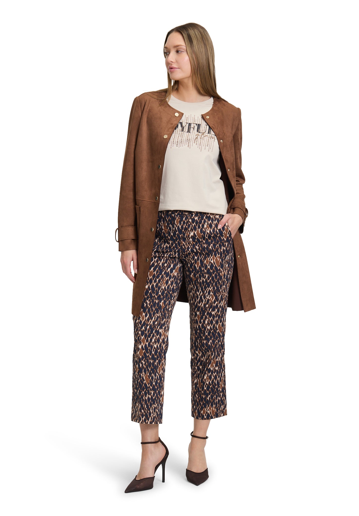 3/4 Length Leopard Print Trousers