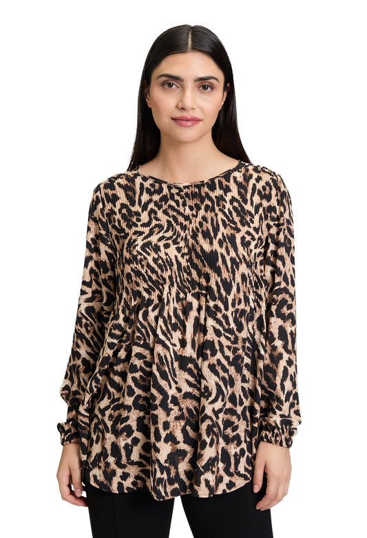 Plisse Pleat Slip-On Blouse