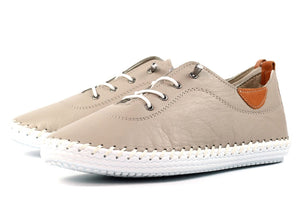 St Ives Leather Plimsoll