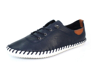 St Ives Leather Plimsoll