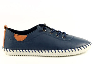 St Ives Leather Plimsoll