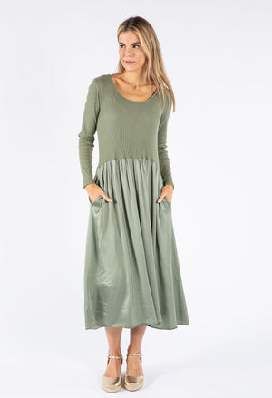 Ribbed Bodice Maxi Dress