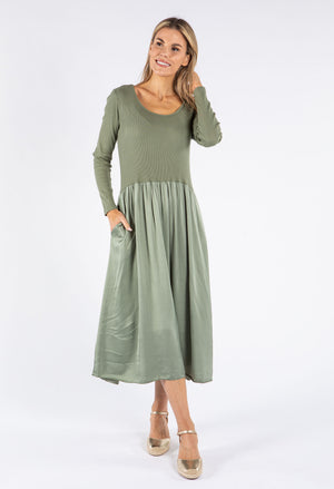 Ribbed Bodice Maxi Dress