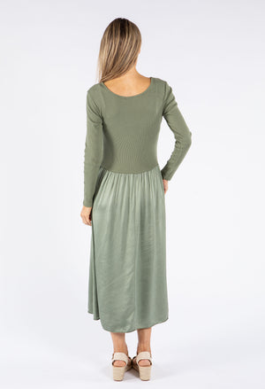 Ribbed Bodice Maxi Dress