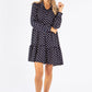 Polka Dot Tiered Hem Shirt Dress