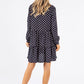 Polka Dot Tiered Hem Shirt Dress