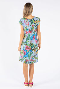 Tropical Floral Linen Dress