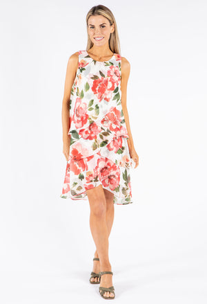 Sleeveless Tiered Floral Dress