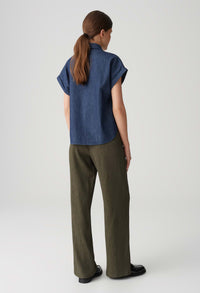 Folmes Loose chambray denim blouse