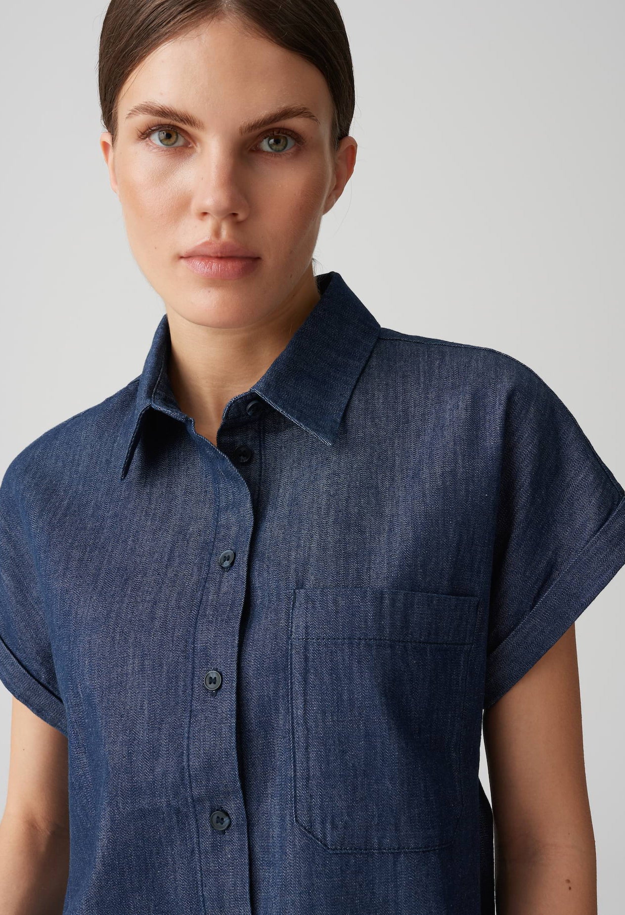 Folmes Loose chambray denim blouse