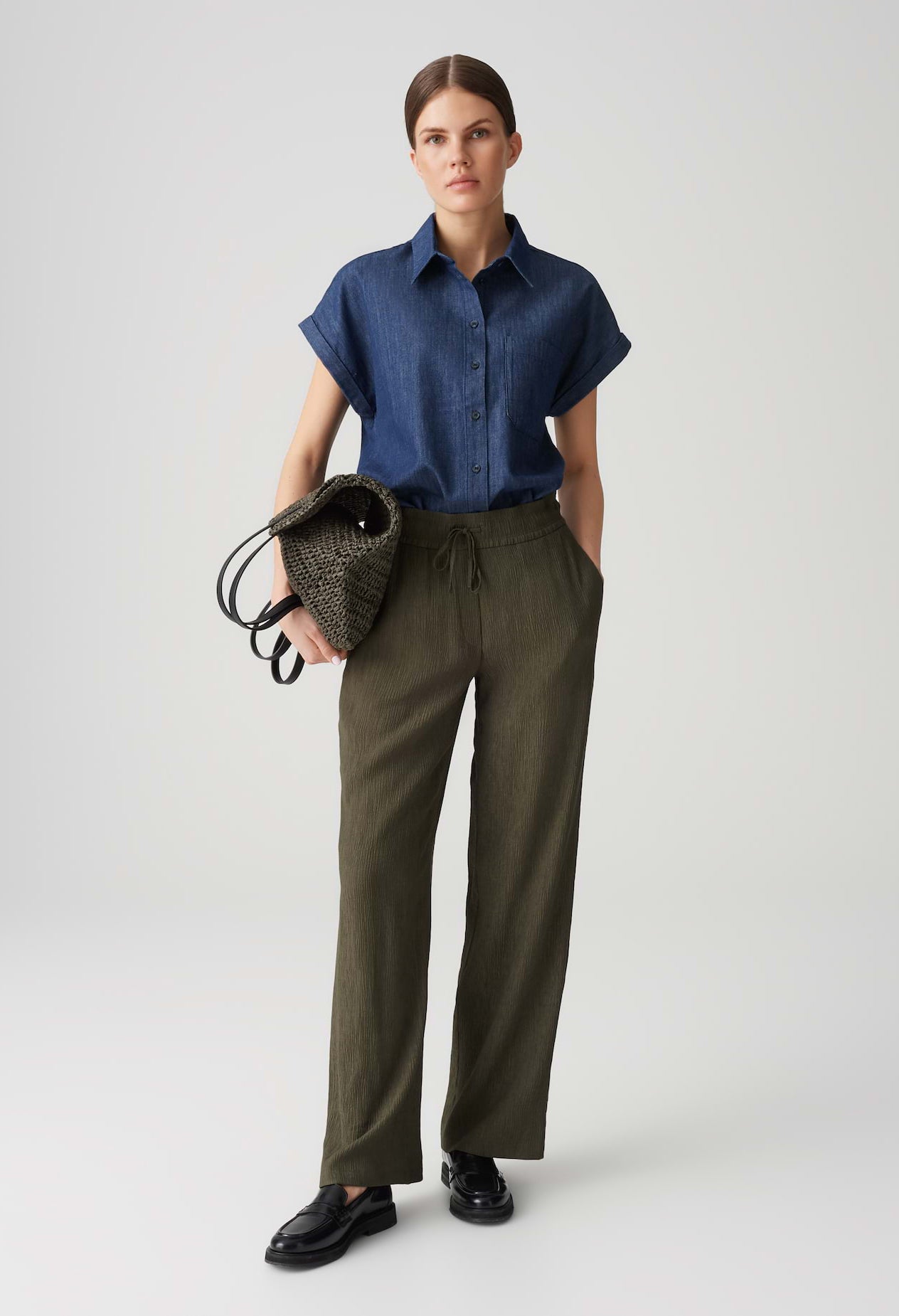 Folmes Loose chambray denim blouse