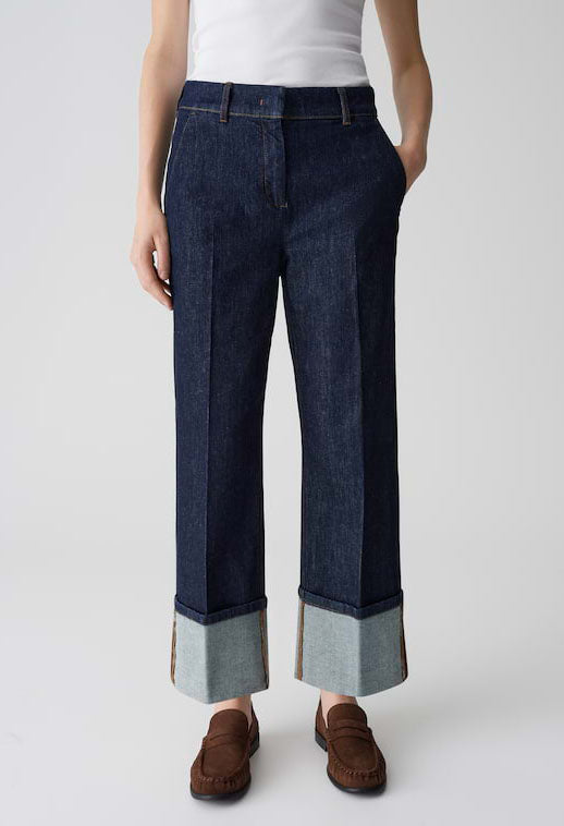 MOIRA CLEAN Wide Leg Jeans with XL Cuff