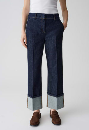 MOIRA CLEAN Wide Leg Jeans with XL Cuff