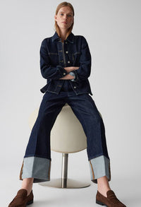 MOIRA CLEAN Wide Leg Jeans with XL Cuff