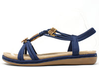 Floral and Wooden Look Beaded Sandal