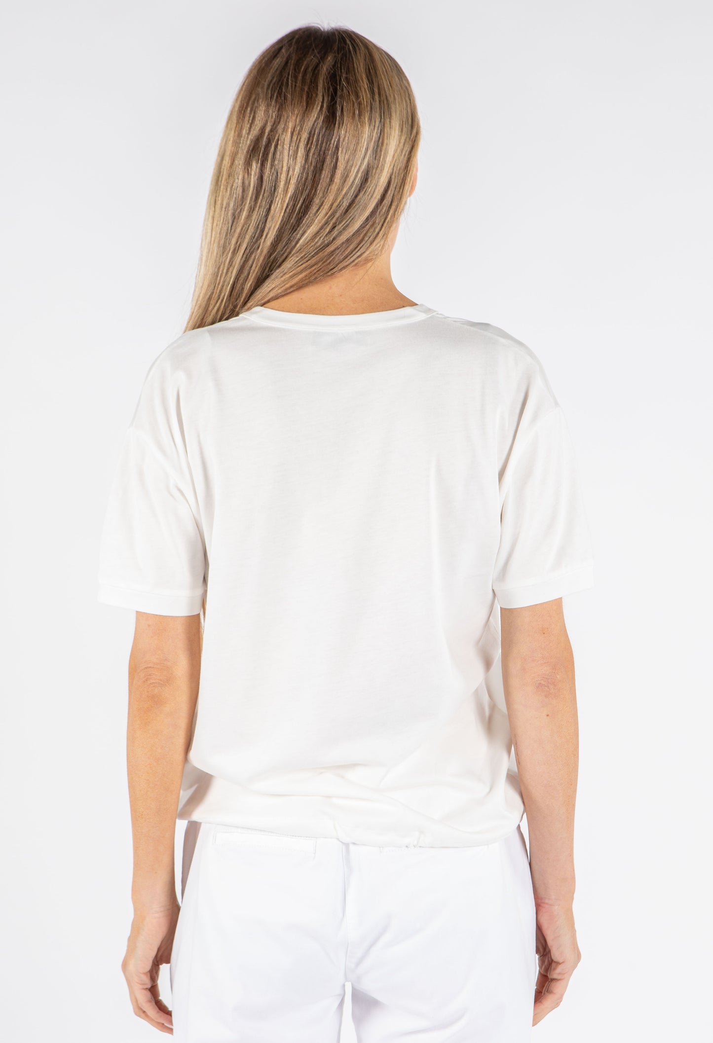 Front Diamante Pocket Jersey Back Top