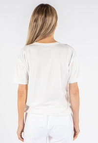Front Diamante Pocket Jersey Back Top