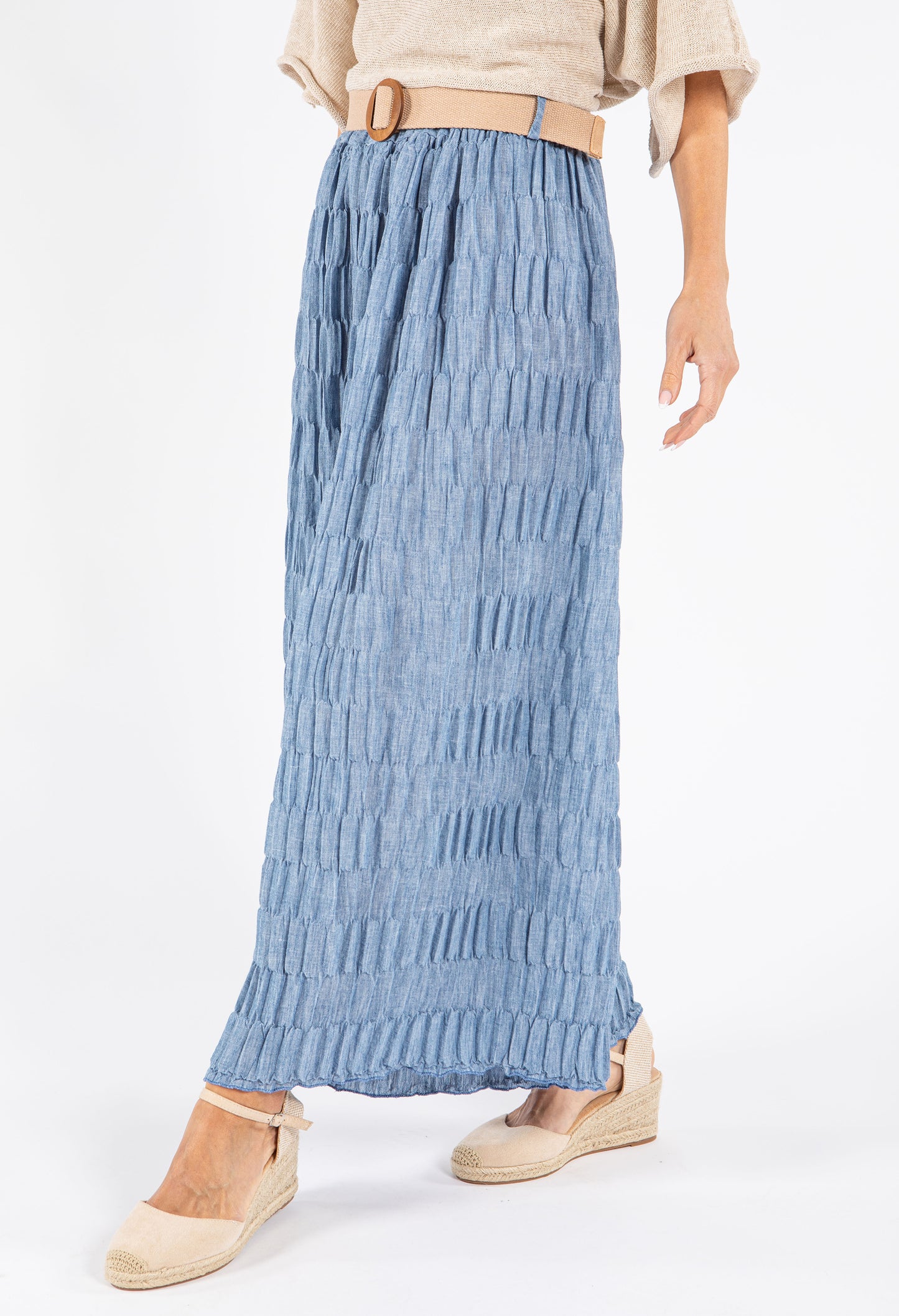 Crinkle Belted Trousers