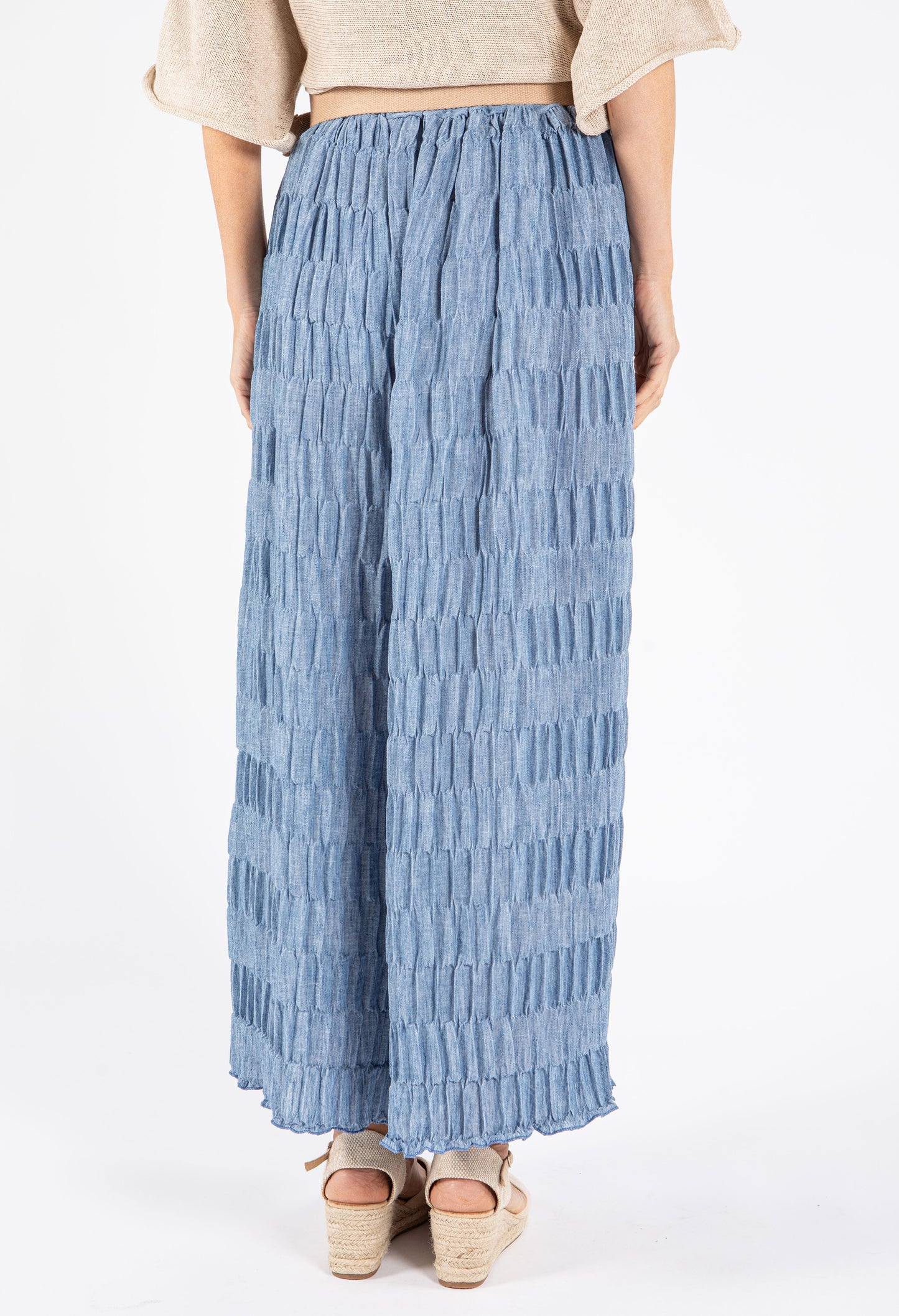 Crinkle Belted Trousers