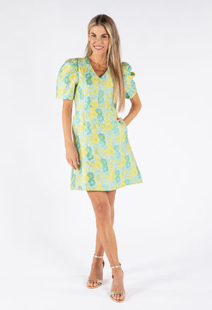Puff Sleeve Floral Print Dress
