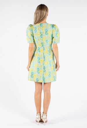 Puff Sleeve Floral Print Dress