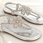 Diamante Flower Sandals