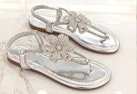 Diamante Flower Sandals