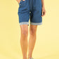 Drawstring Denim Look Shorts