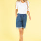 Drawstring Denim Look Shorts