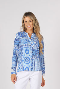 Patchwork Buttoned Up Top