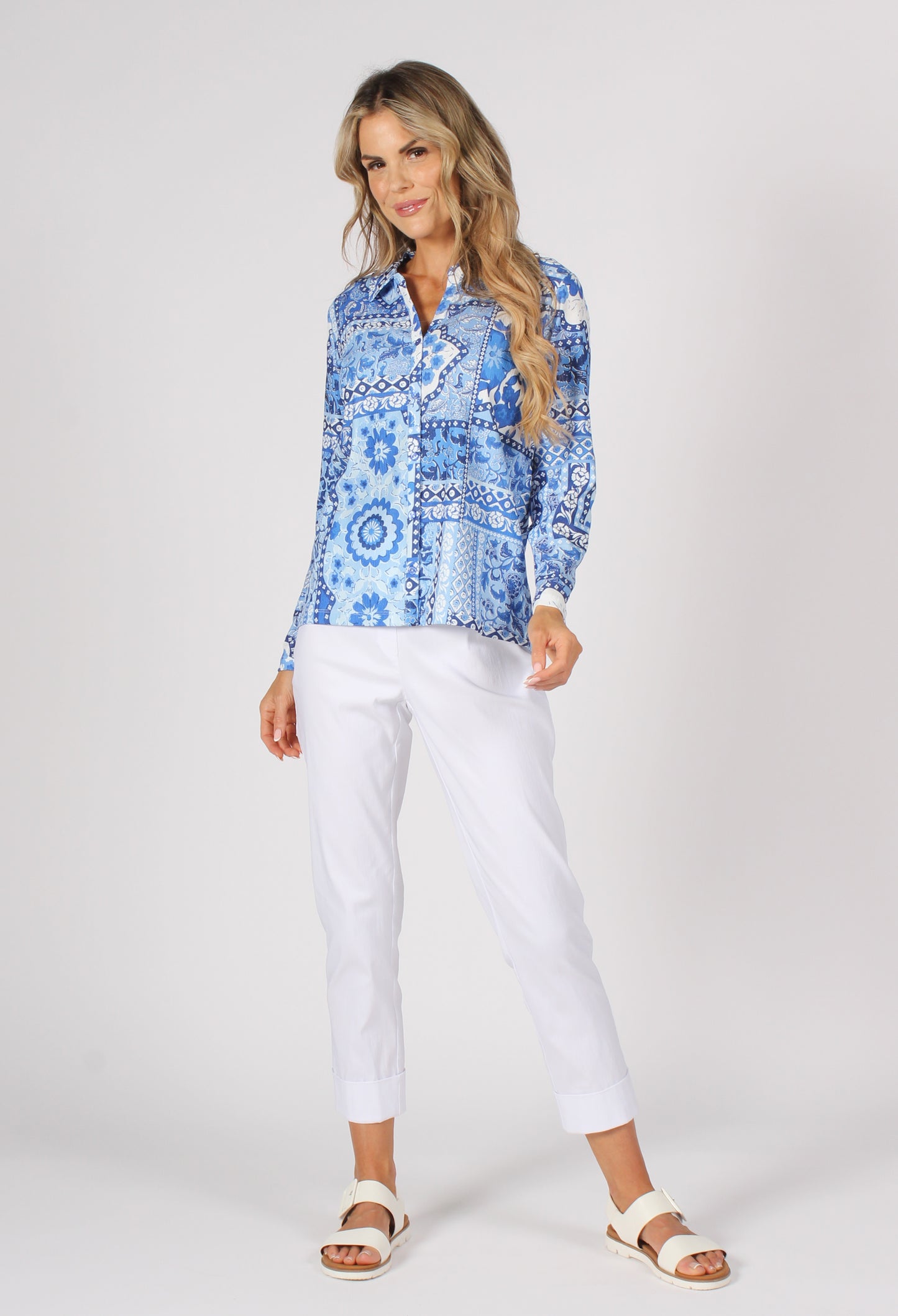 Patchwork Buttoned Up Top