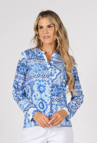 Patchwork Buttoned Up Top