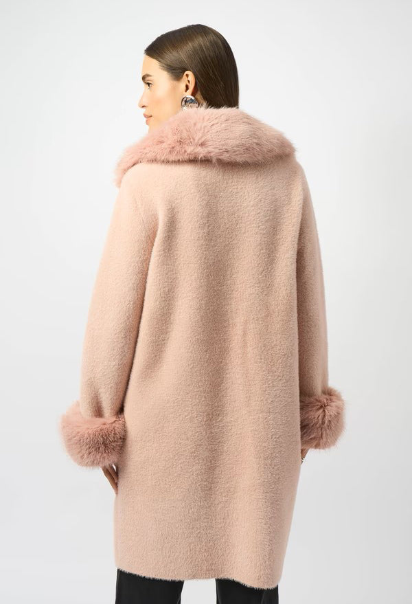 Fur Trim Shawl Coat