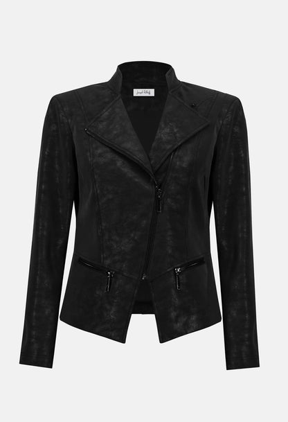 Faux Suede Jacket with Zipper