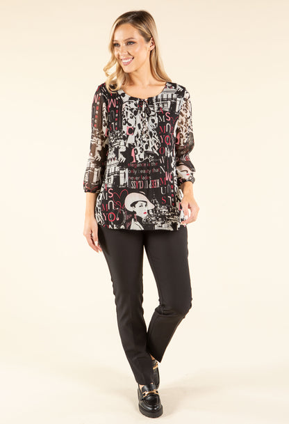 Plisse Pleated Parisian Blouse