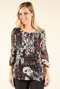 Plisse Pleated Parisian Blouse