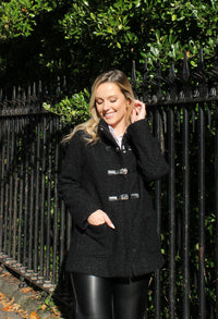 Buckle Front Soft Boucle Coat