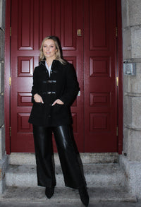 Buckle Front Soft Boucle Coat