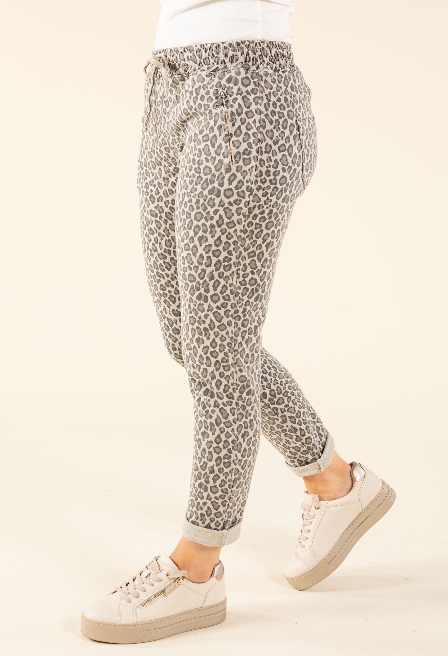 Leopard Print Zip Joggers