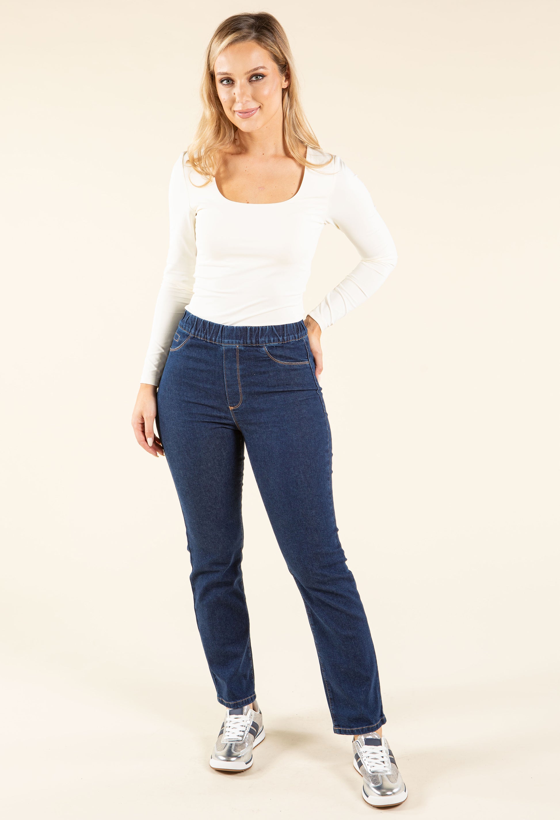 Aura Denim Pull On Jeggings - Main Image