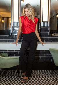 Cowl Neck Satin Blouse